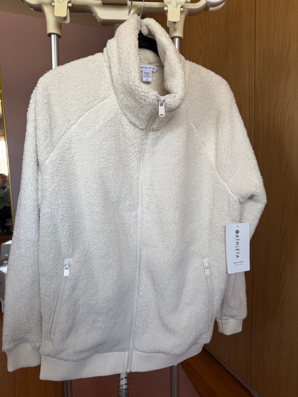 Athleta Cream Sherpa Full‑Zip Jacket